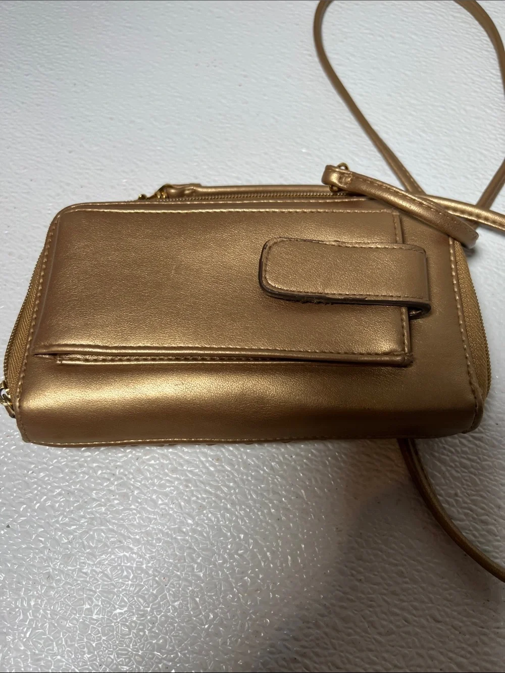 Gold Woven Crossbody Bag/Wallet -